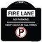 Signmission Fire Lane No Parking Keep Clear All Times Heavy-Gauge Aluminum Sign, 18" x 18", BW-1818-24004 A-DES-BW-1818-24004 - alternate 1